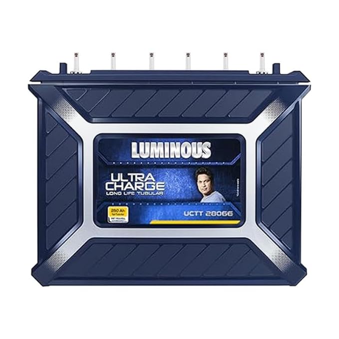 Luminous Ultra Charge UCTT 28066 250 Ah 12V Tall Tubular Inverter Battery for Home, Office & Shops | Leak Resistant & Low Maintenance | Compatible with All Inverter Types | 66 Months Warranty