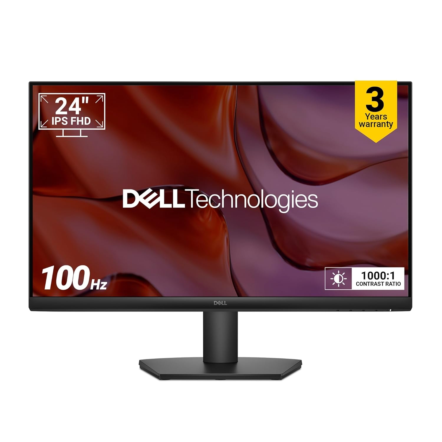 Dell SE2425HM 24"/60.96cm FHD Monitor, Ultra-Thin Bezels, 100Hz IPS Panel, 5 ms Response, Contrast 1000:1, Tilt Adjust, HDMI, VGA, Warranty 3 Years, Comfortview Plus, TÜV Rheinland 3-Star Eye Comfort