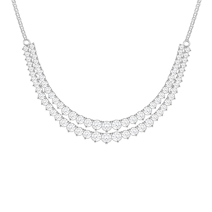 GIVA 925 Silver Sparkling Solitaire Layered Necklace | Gifts for Girlfriend, Gifts for Women and Girls |With Certificate of Authenticity and 925 Stamp | 6 Months Warranty*