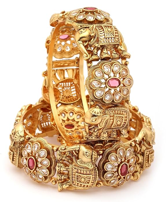 Shining Diva Fashion Bangles for Women Girls Set of 2 Traditional Latest Stylish Design