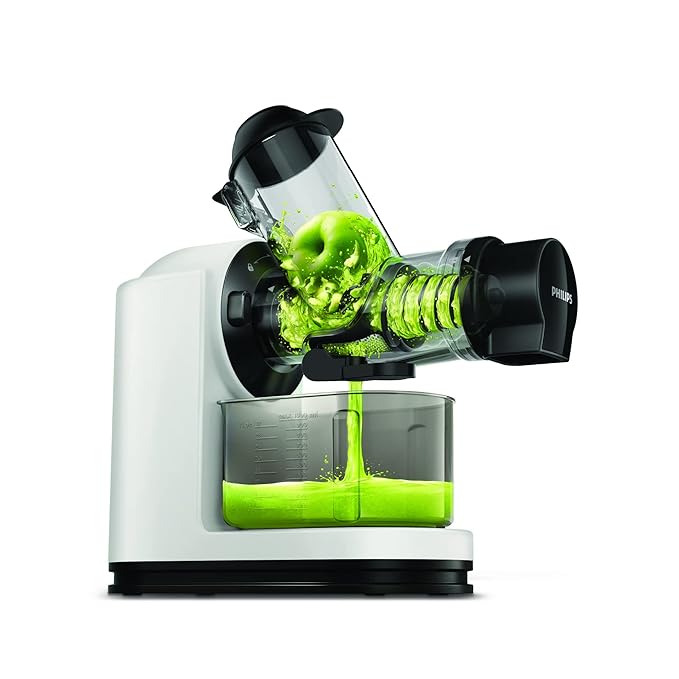Philips Viva Collection Masticating Cold press juicer HR1887/81 with Xtra Large Tube, 70 mm Quick Clean, Slow Juicer for maximum nutrition.