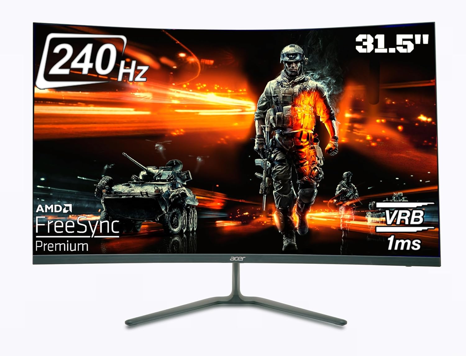 acer ED270 Z 27 Inch Full HD 1500 R Curved Gaming Backlit LED LCD Monitor I 1MS VRB, 280Hz Refresh Rate I AMD Freesync Premium I HDR10 I 2 x HDMI(2.0) 1 x DP(1.4), Audio Out I 2W x 2 Speakers I Black