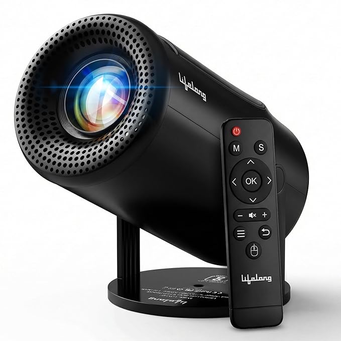 Lifelong Electronics Built-in Live TV Smart Projector | With 125+ Channels (No Subscription Required) | Android, 1080P & 4K Ultra HD Support, 720P Native | For Room & Outdoors | All OTT Apps | WiFi/BT